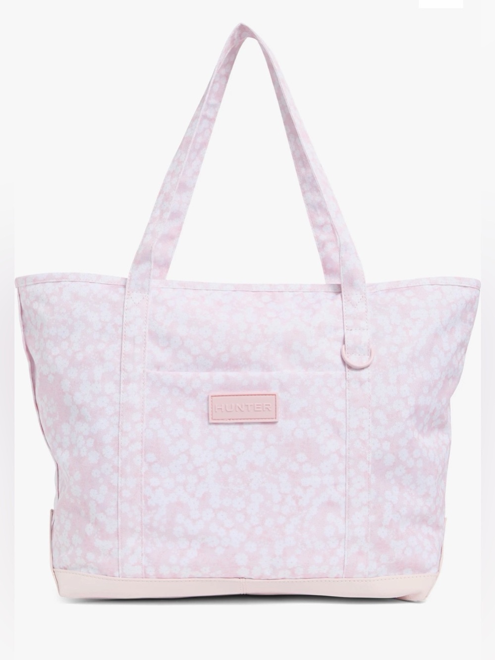 Hunter Blush Pink Floral Print Canvas Campus Tote Laptop Travel bag NWT